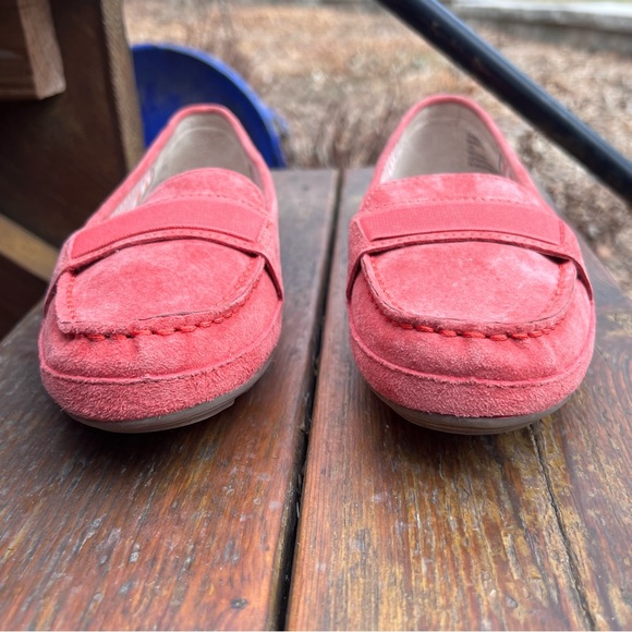GH BASS & CO CORAL PINK BECKY SUEDE LEATHER LOAFERS SIZE 7  NEW - Picture 6 of 11